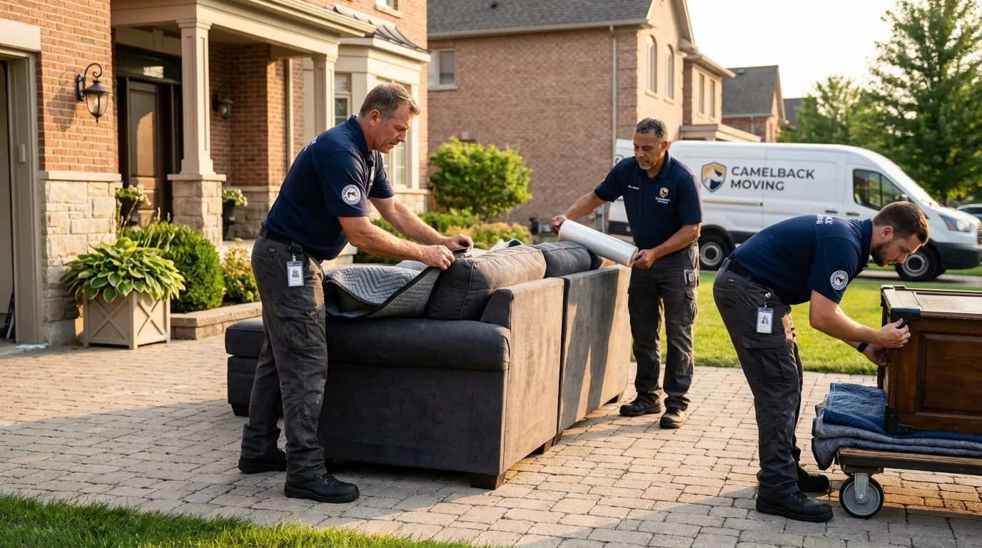 Large estate moving crew wrapping furniture in Chiefland, FL